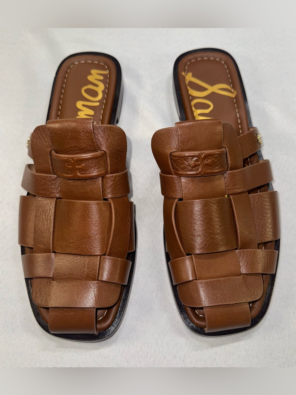 Sam Edelman Dina Woven Size 11 Fisherman Slides Brown Leather Sandals Women's 42 - Picture 3 of 8
